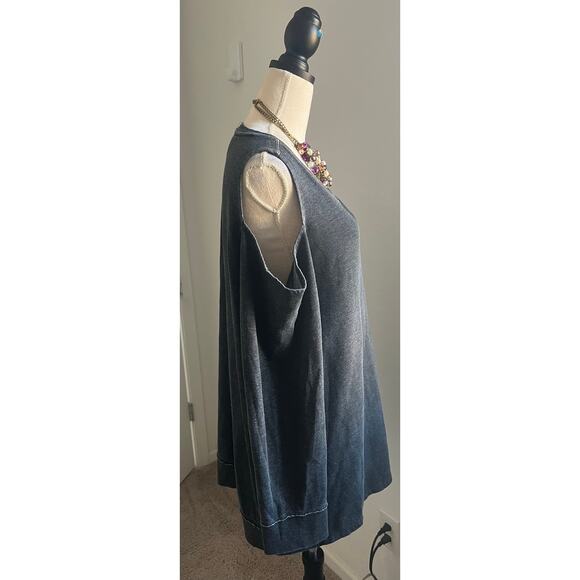 Calvin Klein Washed Black Cold Shoulder Long Sleeve Crew Neck Sweatshirt 3X - Picture 4 of 9